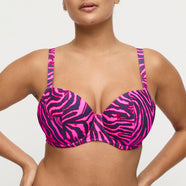 Malabo Hot Pink Zebra Padded Balcony Bikini Top