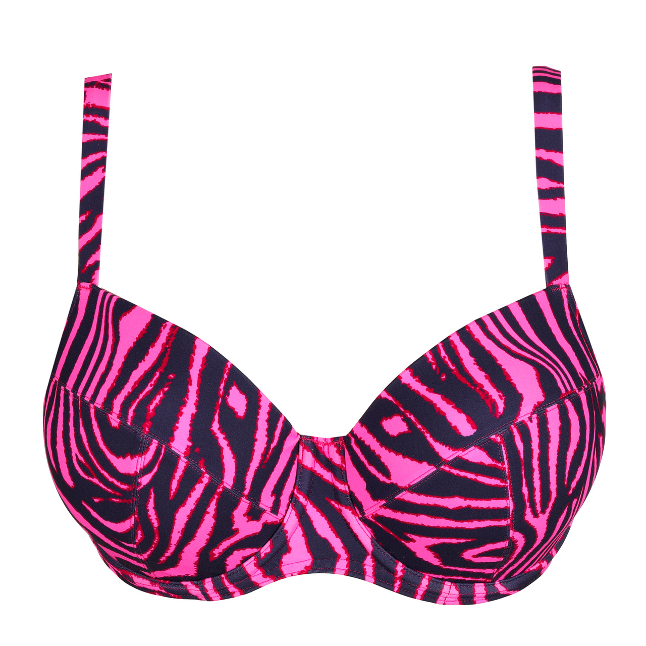 Malabo Hot Pink Zebra Padded Balcony Bikini Top