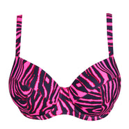 Malabo Hot Pink Zebra Padded Balcony Bikini Top