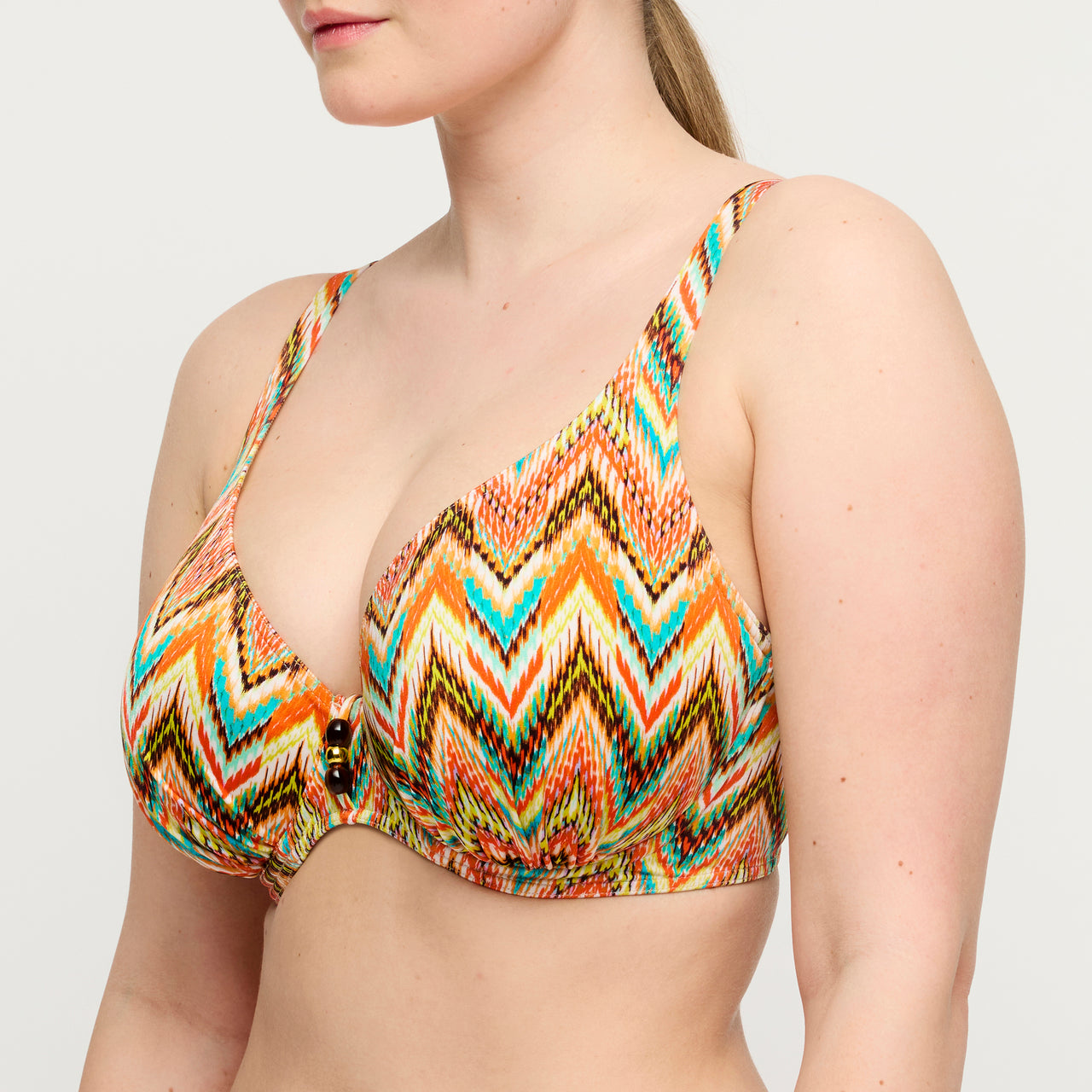 Tubou Ikat Summer Half Padded Plunge Bikini Top