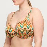 Tubou Ikat Summer Half Padded Plunge Bikini Top
