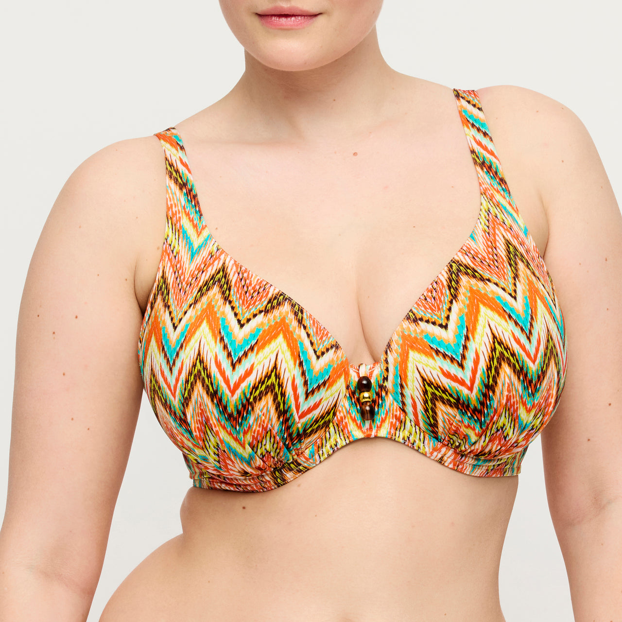 Tubou Ikat Summer Half Padded Plunge Bikini Top