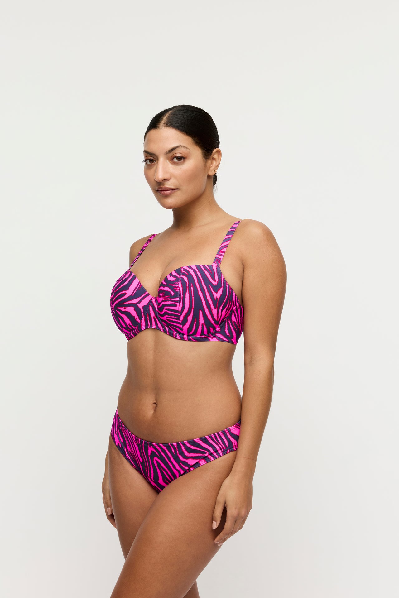 Malabo Hot Pink Zebra Padded Balcony Bikini Top