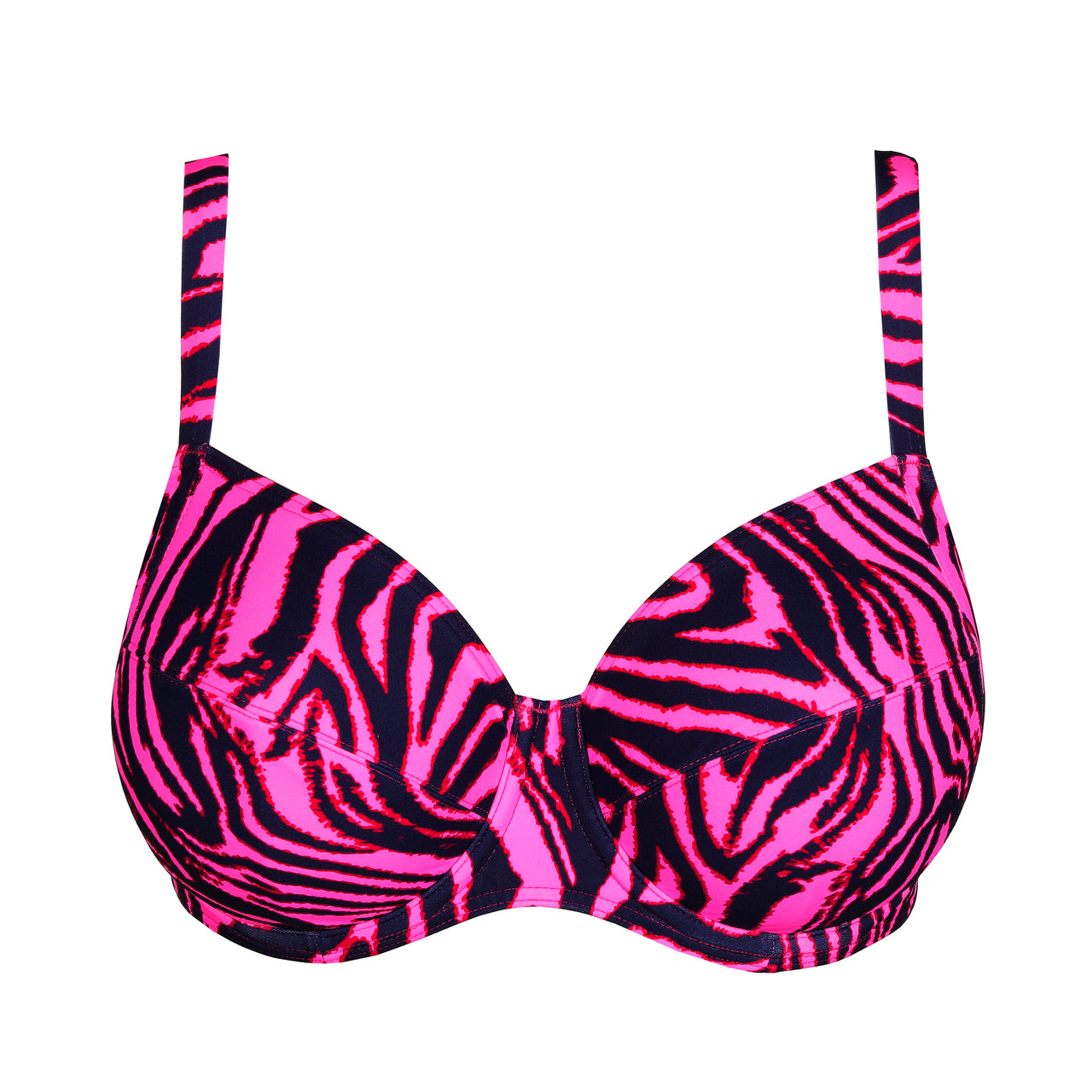 Malabo Hot Pink Zebra Full Cup Bikini Top
