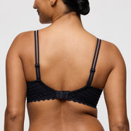 Twist Side Charcoal Padded Balcony Bra