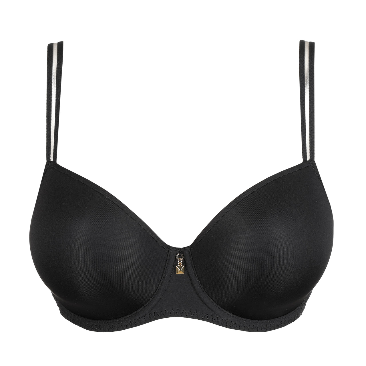 Twist Side Charcoal Padded Balcony Bra