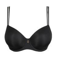 Twist Side Charcoal Padded Balcony Bra