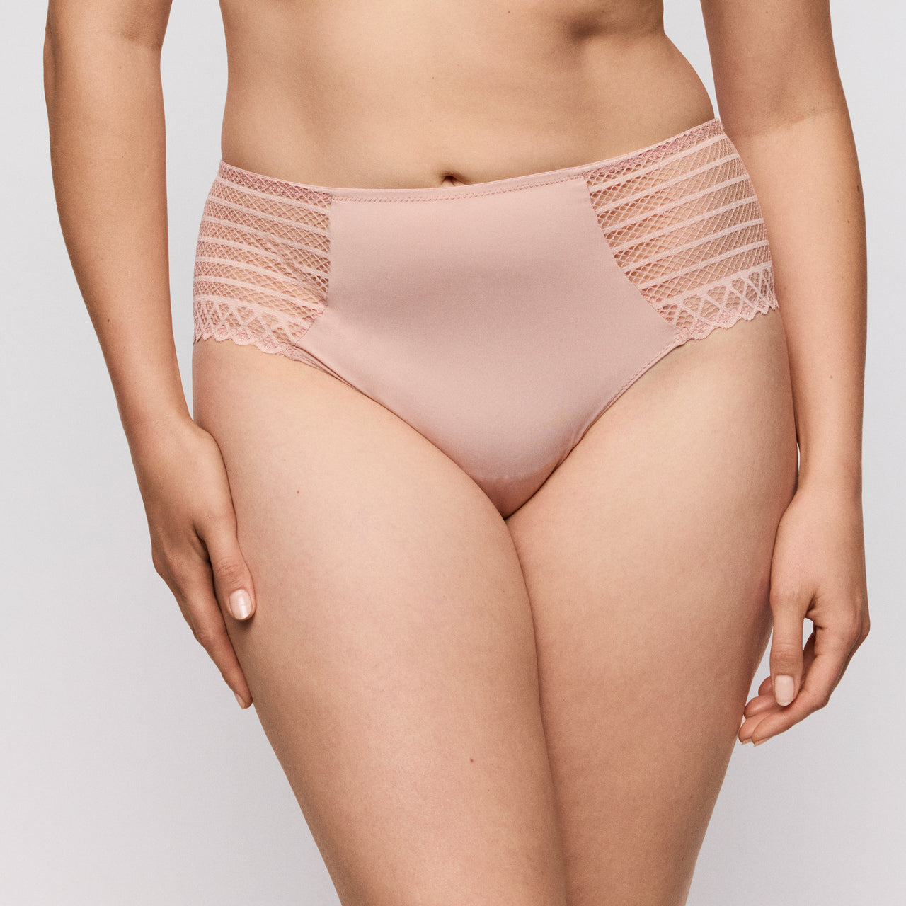 Twist Side Powder Rose Full Briefs