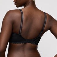 Twist Side Charcoal Padded Heartshape Bra
