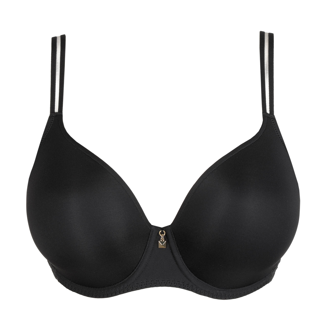 Twist Side Charcoal Padded Heartshape Bra