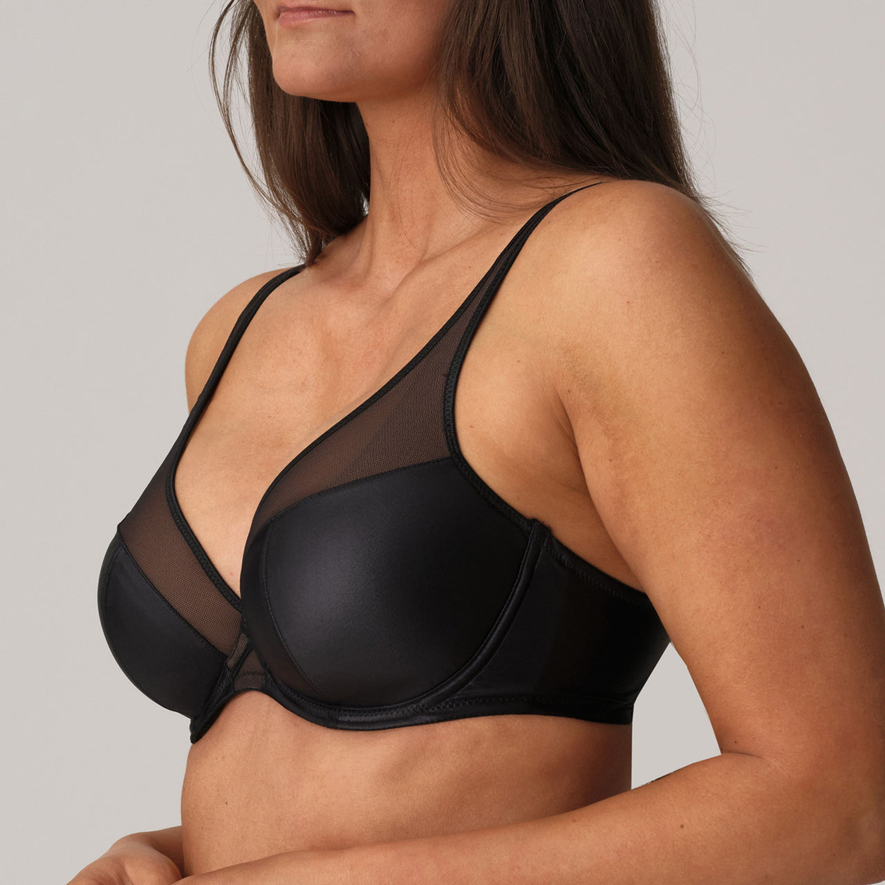 Zipolite Black Half Padded Plunge Bra