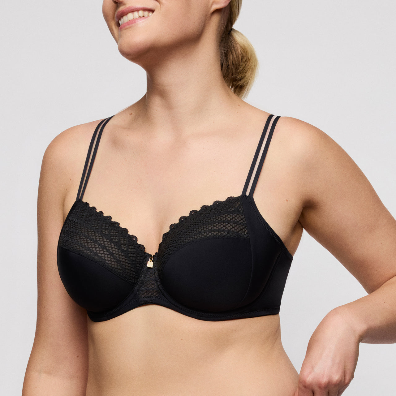 Twist Side Charcoal Full Cup Bra