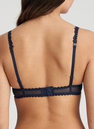 Jane Velvet Blue Padded Bra Heartshape