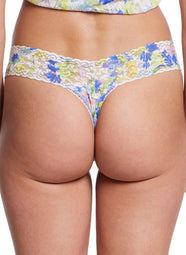 Signature Lace Brush Strokes Printed Low Rise Thong