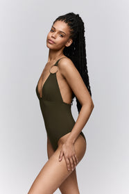Lita Olive Green Padded Triangle Swimsuit