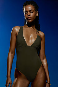 Lita Olive Green Padded Triangle Swimsuit