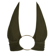 Lita Olive Green Padded Triangle Bikini Top