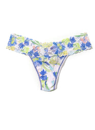 Signature Lace Brush Strokes Printed Low Rise Thong