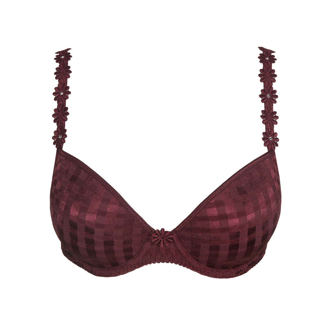 Daisy Wine Padded Plunge Bra