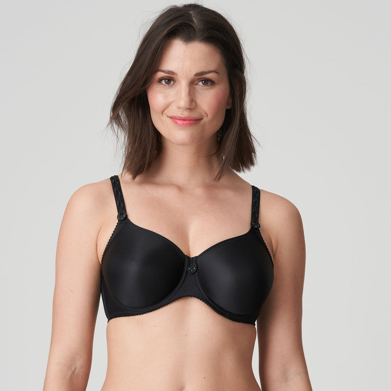 Satin Black Non Padded Full Cup Seamless